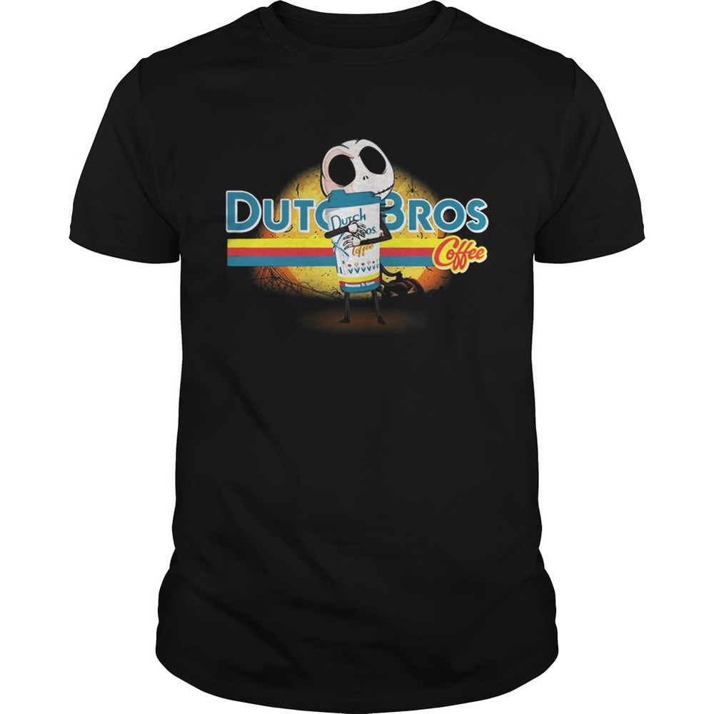 Jack Skellington Hug Dutch Bros Coffee Halloween Tshirt